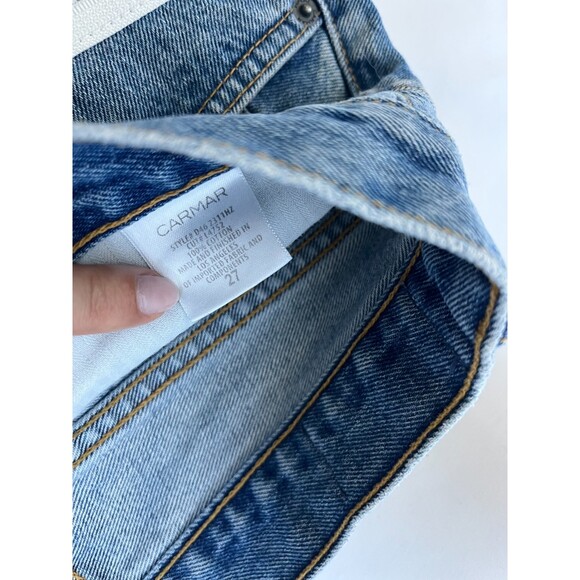 Carmar Y2K Rigid Denim Jean Zip Mini Skirt Size 27 90s Retro Grunge Medium Wash - Picture 4 of 9